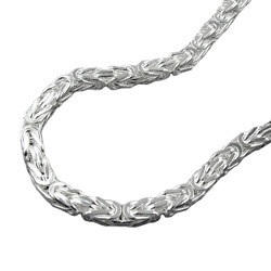 Armband ca.3mm Königskette vierkant glänzend Silber 925