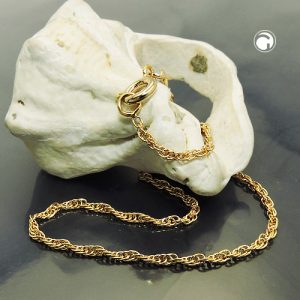 Armband 1,6mm Doppelanker gedreht Kordelkette 9Kt GOLD – Bild 2