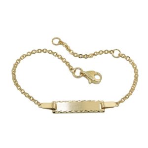 Schildarmband 1,8mm mattiert diamantiert 9Kt GOLD 15cm – Bild 3